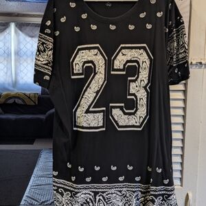 Black T-Shirt with Paisley Number 23